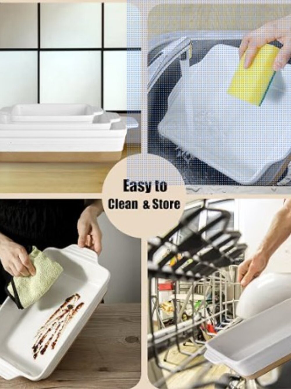 Ceramic Baking Dish set - rectangular bakeware - Picture 2 of 6